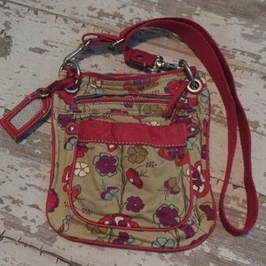 Vintage fossil crossbody leather fabric
